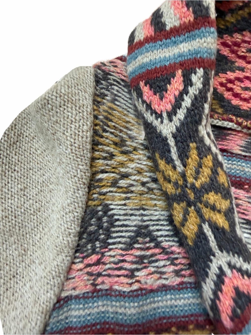 Free People Fair Isle Cardigan M Coastal Grandmother Fisherman Wool - Picture 5 of 15